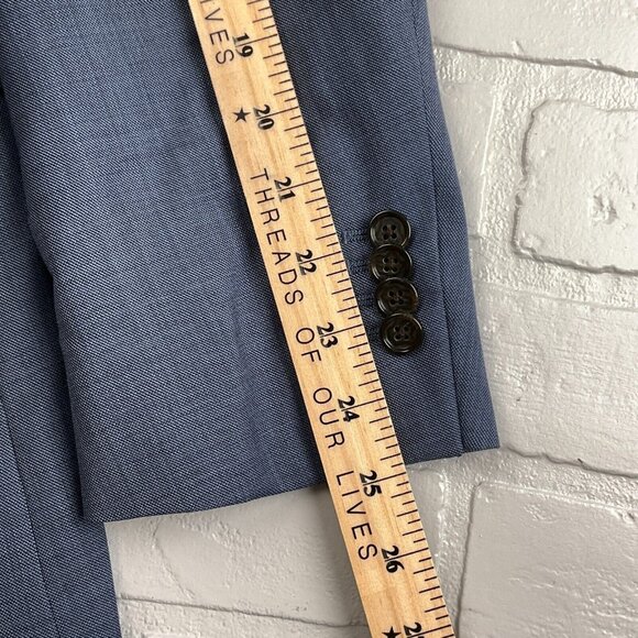 Marzotto Banana Republic Blazer Men 42R Blue Modern Slim Super 100s Wool Jacket - Picture 12 of 15